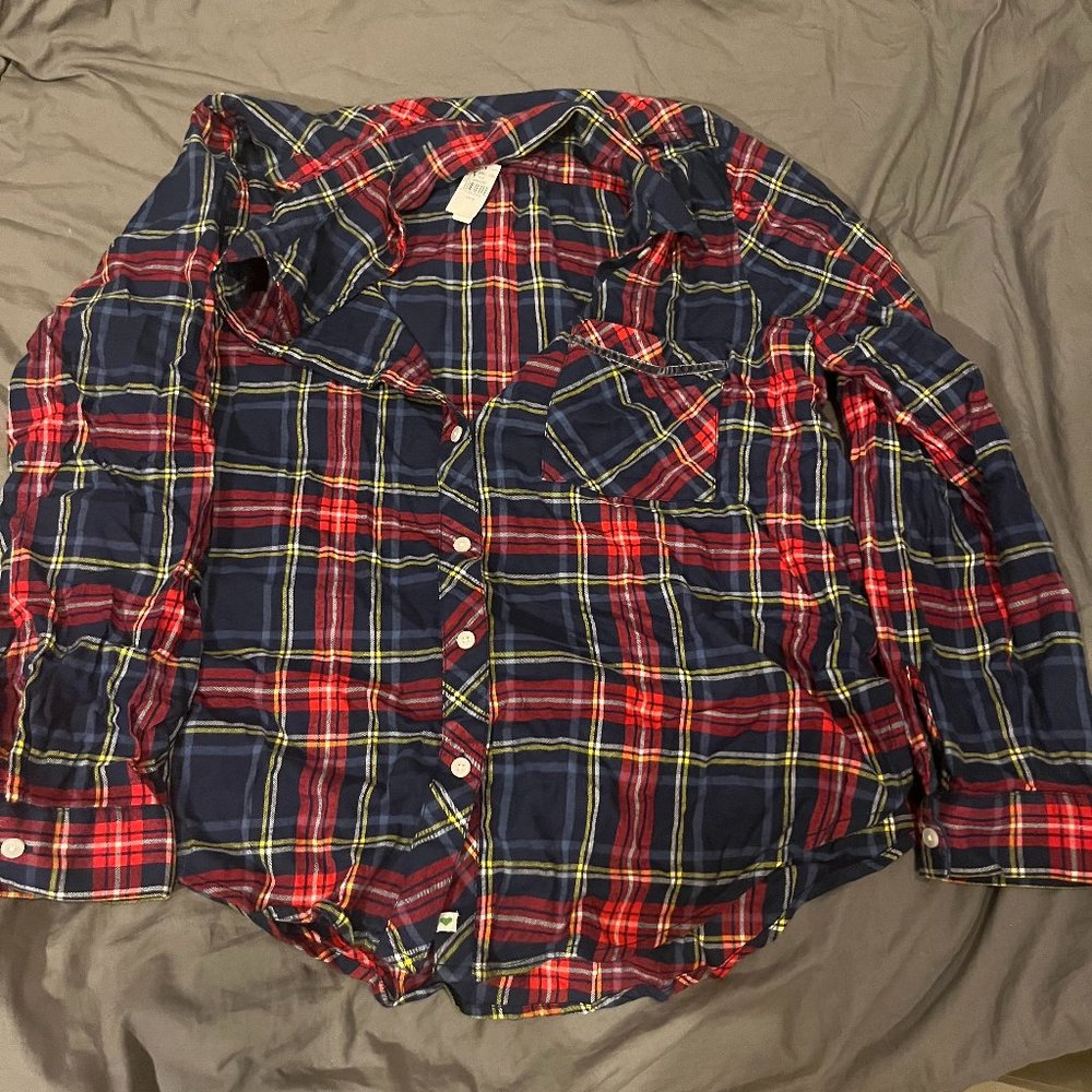 Long sleeve button up pajama top